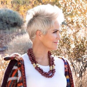 Plunder Design Jewelry Burgundy Wood Beaded Necklace NWOT